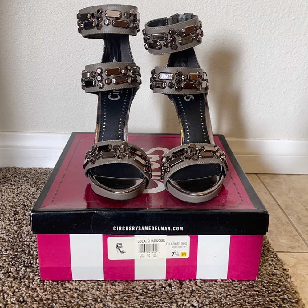 Sam Elderman Lola shark skin heels